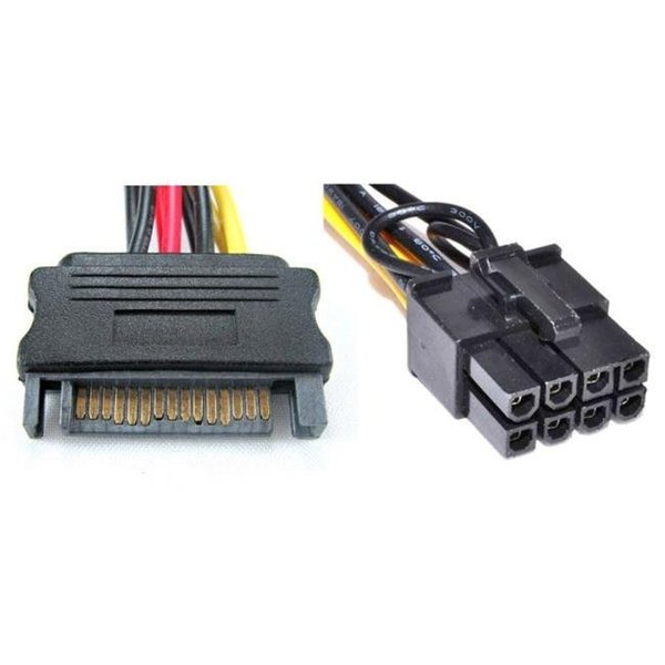 Works Works 22-100-40 SATA 15-Pin To PCI Express 6 Plus 2-Pin Cable Adapter; 14.75 in. Long 22-100-40